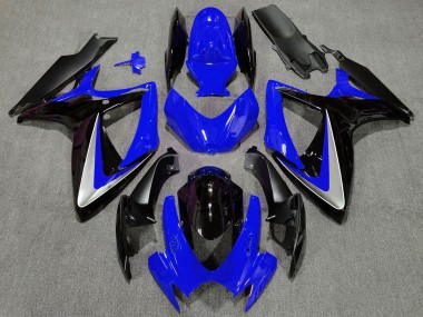 Carenado Moto Suzuki GSXR 600 / GSXR 750 2006-2007 - Azul Plata Negro Brillante OEM Estilo Baratos