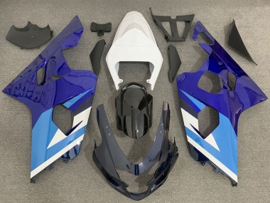 Carenado Moto Suzuki GSXR 600 / GSXR 750 2004-2005 - Blanco Azul Negro Baratos