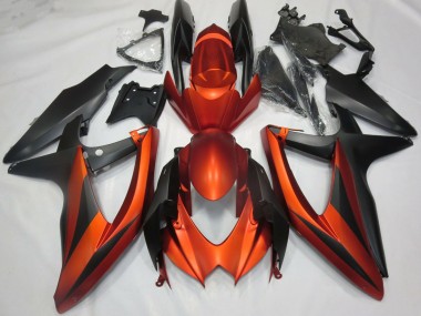 Carenados Moto Suzuki GSXR 600 / GSXR 750 2008-2010 - Burnt Naranja Negro Mate Baratos