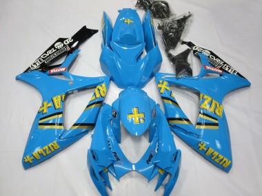 Carenados Moto Suzuki GSXR 600 / GSXR 750 2006-2007 - Azul Claro Negro Amarillo Rizla Baratos