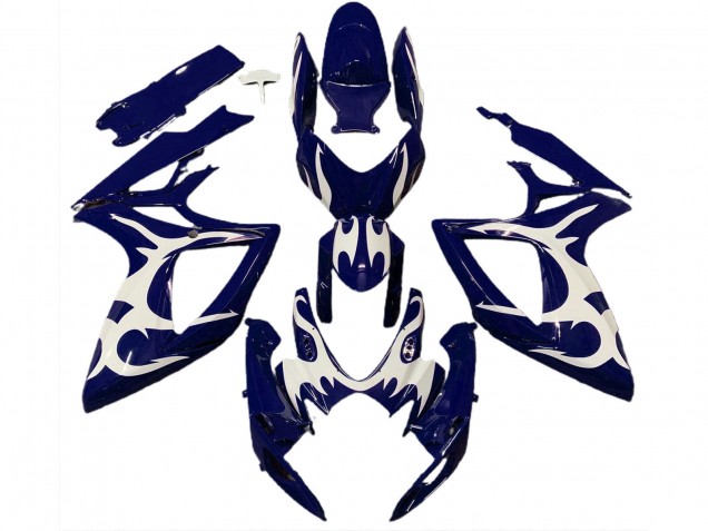 Carenados Moto Suzuki GSXR 600 / GSXR 750 2006-2007 - Azul Oscuro Blanco Diseño Baratos