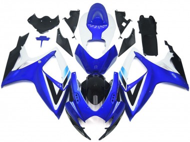 Kits Carenado Moto Suzuki GSXR 600 / GSXR 750 2006-2007 - Blanco Azul Negro Brillante OEM Estilo Baratos