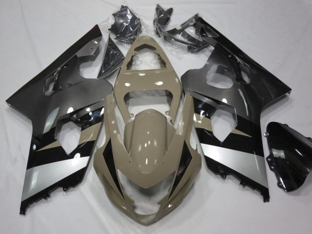 Carenados Moto Suzuki GSXR 600 / GSXR 750 2004-2005 - Bronceado del Desierto Plata Negro Baratos