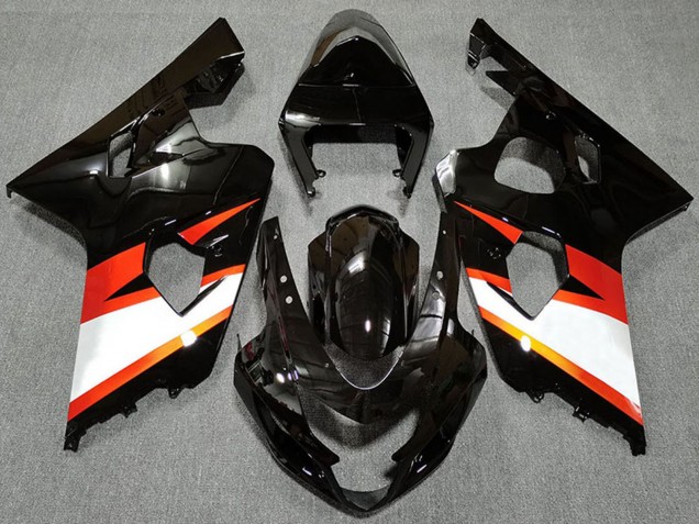 Carenados Moto Suzuki GSXR 600 / GSXR 750 2004-2005 - Negro Brillante Naranja Blanco Baratos