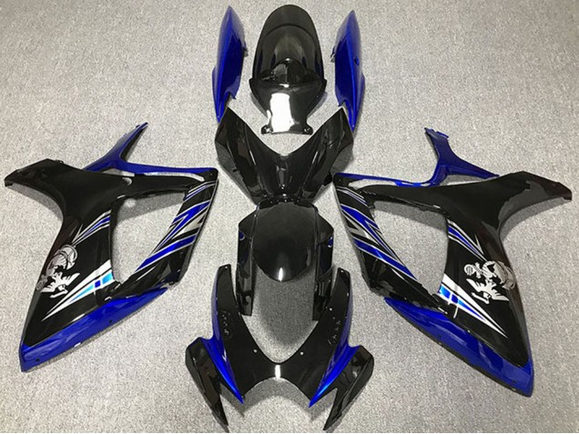 Carenado Moto Suzuki GSXR 600 / GSXR 750 2006-2007 - Azul Negro Brillante Baratos