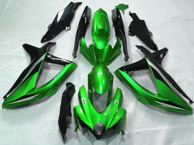 Carenados Moto Suzuki GSXR 600 / GSXR 750 2008-2010 - Verde Plata Negro Brillante Baratos
