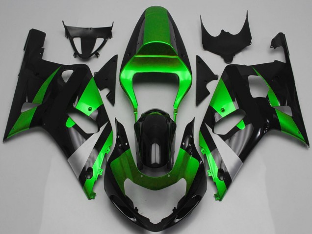 Carenado Moto Suzuki GSXR 600 / GSXR 750 2001-2003 - Verde Plata Negro Brillante Baratos