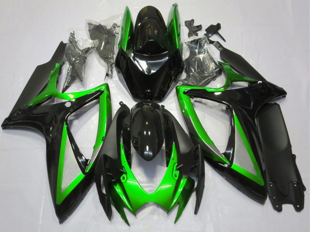 Carenado Moto Suzuki GSXR 600 / GSXR 750 2006-2007 - Verde Negro Brillante Negro Mate Baratos