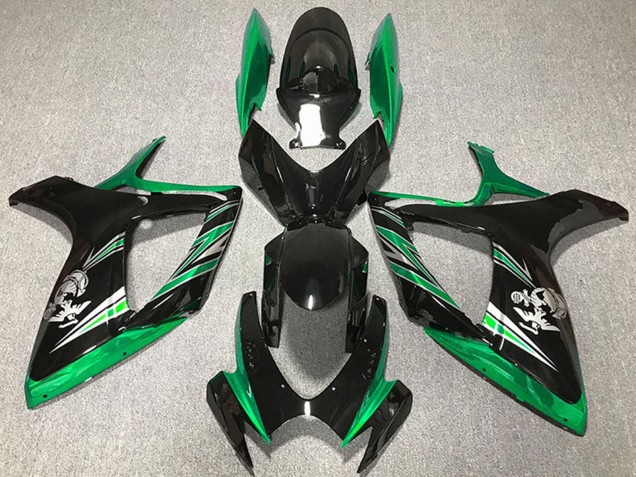 Carenados Moto Suzuki GSXR 600 / GSXR 750 2006-2007 - Verde Negro Brillante Baratos