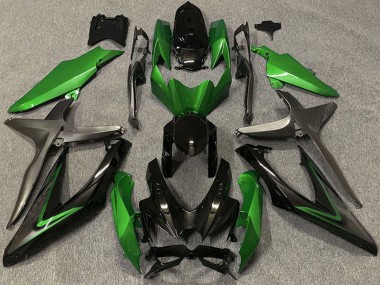 Carenados Moto Suzuki GSXR 600 / GSXR 750 2008-2010 - Verde Gris Negro Brillante Baratos