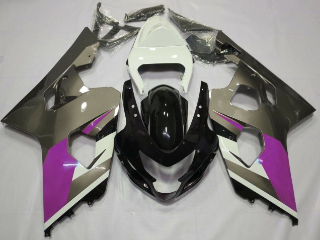 Carenados Moto Suzuki GSXR 600 / GSXR 750 2004-2005 - Blanco Rosa Gris Negro Brillante Baratos