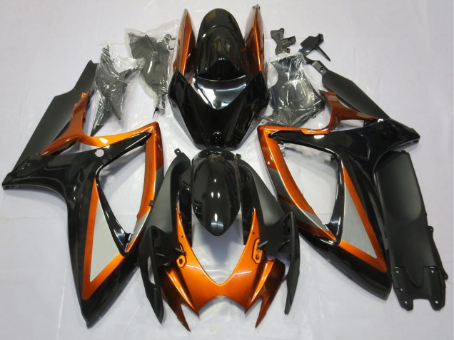 Carenados Moto Suzuki GSXR 600 / GSXR 750 2006-2007 - Naranja Negro Brillante Negro Mate Baratos