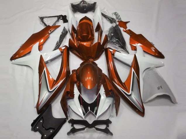 Carenados Moto Suzuki GSXR 600 / GSXR 750 2008-2010 - Blanco Naranja Plata Negro Baratos