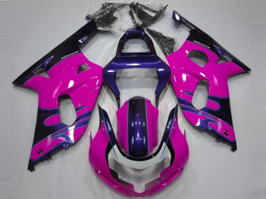 Carenados Moto Suzuki GSXR 600 / GSXR 750 2001-2003 - Rosa Azul Brillante Baratos