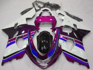 Carenados Moto Suzuki GSXR 600 / GSXR 750 2004-2005 - Blanco Rosa Azul Negro Brillante Baratos