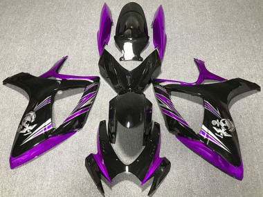 Carenado Moto Suzuki GSXR 600 / GSXR 750 2006-2007 - Púrpura Negro Brillante Baratos