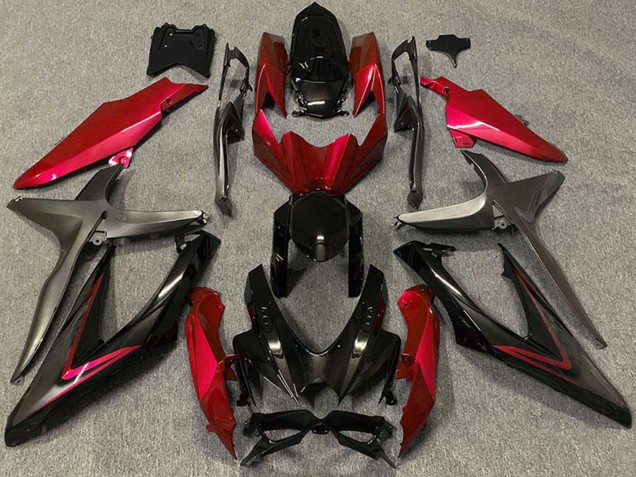 Carenados Moto Suzuki GSXR 600 / GSXR 750 2008-2010 - Rojo Negro Brillante Negro Mate Baratos