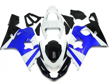 Kits Carenado Moto Suzuki GSXR 600 / GSXR 750 2004-2005 - Blanco Azul Negro Brillante Baratos