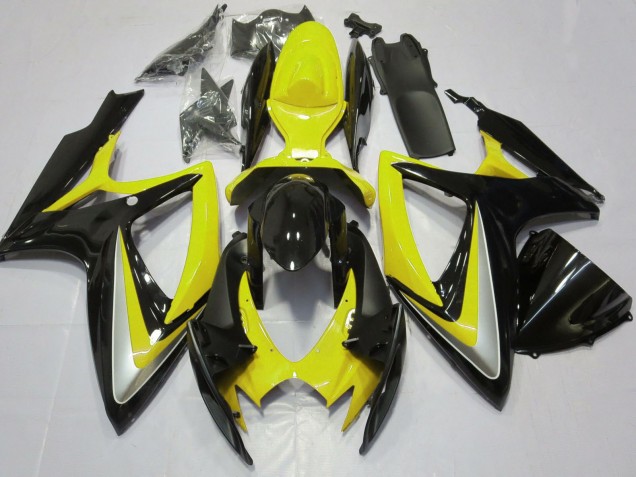 Carenados Moto Suzuki GSXR 600 / GSXR 750 2006-2007 - Amarillo Negro Brillante Baratos
