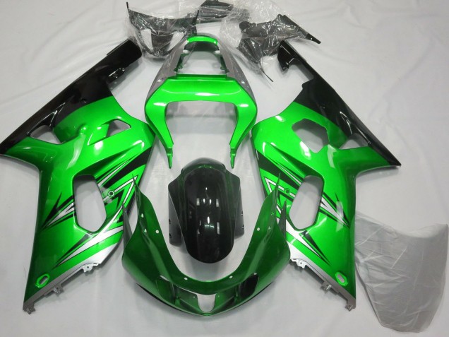 Carenados Moto Suzuki GSXR 600 / GSXR 750 2001-2003 - Verde Plata Negro Brillante Baratos