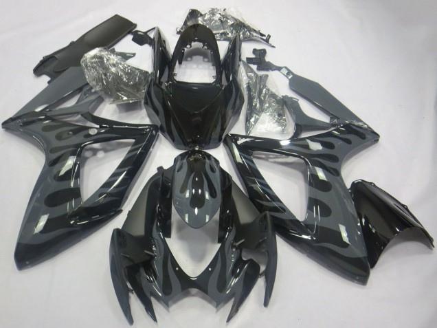 Carenados Moto Suzuki GSXR 600 / GSXR 750 2006-2007 - Gris Negro Llama Baratos