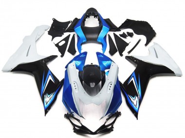 Carenados Moto Suzuki GSXR 600 / GSXR 750 2011-2024 - Blanco Azul Claro Negro Brillante Baratos