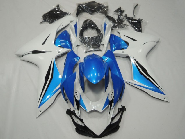 Carenados Moto Suzuki GSXR 600 / GSXR 750 2011-2024 - Blanco Azul Claro Negro Brillante OEM Estilo Baratos