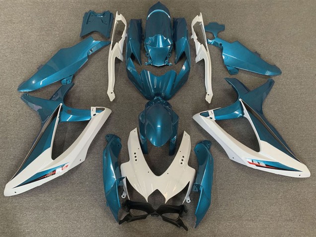 Carenados Moto Suzuki GSXR 600 / GSXR 750 2008-2010 - Blanco Azul Claro OEM Estilo Baratos