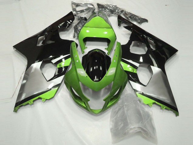 Carenados Moto Suzuki GSXR 600 / GSXR 750 2004-2005 - Verde Plata Negro Brillante Baratos
