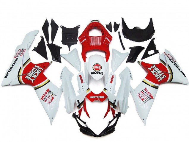 Carenados Moto Suzuki GSXR 600 / GSXR 750 2011-2024 - Blanco Rojo Motul Lucky Strike Baratos