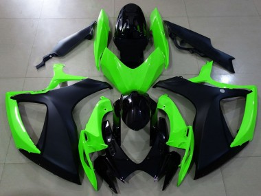 Carenados Moto Suzuki GSXR 600 / GSXR 750 2006-2007 - Verde Negro Brillante Negro Mate Baratos