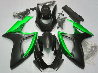 Carenados Moto Suzuki GSXR 600 / GSXR 750 2006-2007 - Negro Mate Verde Baratos
