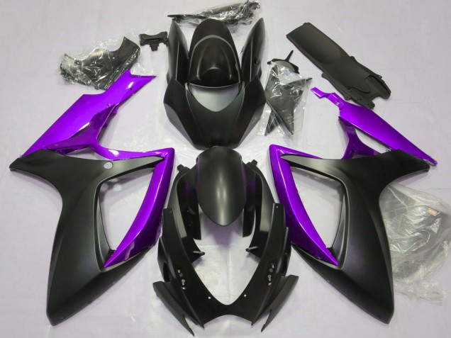 Carenados Moto Suzuki GSXR 600 / GSXR 750 2006-2007 - Negro Mate Púrpura Baratos