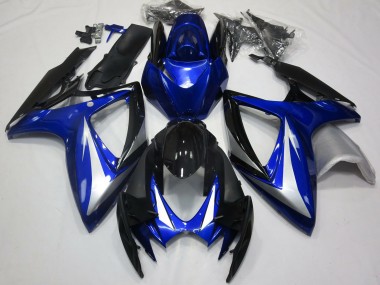 Carenados Moto Suzuki GSXR 600 / GSXR 750 2006-2007 - Azul Plata Negro Brillante OEM Estilo Baratos