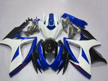 Carenado Moto Suzuki GSXR 600 / GSXR 750 2006-2007 - Blanco Azul Negro Brillante OEM Estilo Baratos