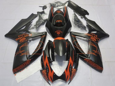 Carenados Moto Suzuki GSXR 600 / GSXR 750 2006-2007 - Negro Mate Naranja Corona Extra Alstare Motul Baratos