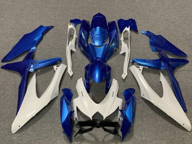 Carenados Moto Suzuki GSXR 600 / GSXR 750 2008-2010 - Blanco Azul Baratos