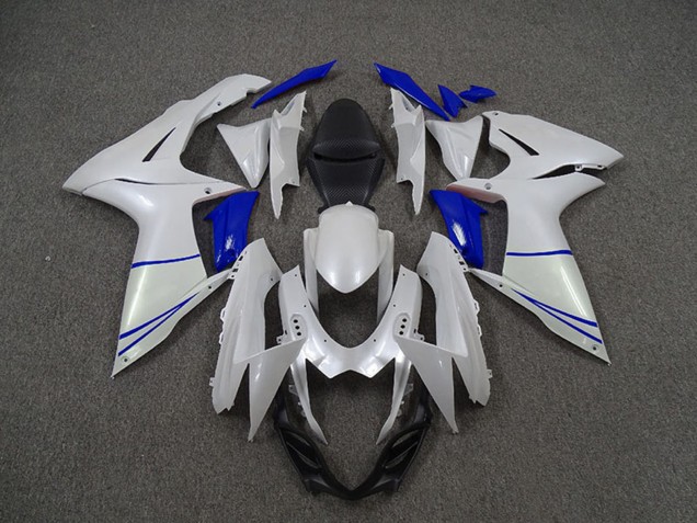 Carenados Moto Suzuki GSXR 600 / GSXR 750 2011-2024 - Blanco Perla Azul Oscuro Baratos