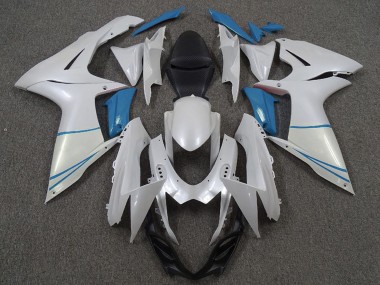 Carenados Moto Suzuki GSXR 600 / GSXR 750 2011-2024 - Blanco Perla Azul Claro Baratos