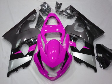 Carenados Moto Suzuki GSXR 600 / GSXR 750 2004-2005 - Rosa Plata Negro Baratos