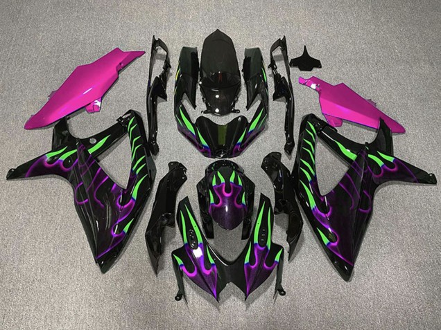 Carenados Moto Suzuki GSXR 600 / GSXR 750 2008-2010 - Negro Brillante Rosa Púrpura Verde Llama Baratos