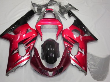 Carenados Moto Suzuki GSXR 600 / GSXR 750 2001-2003 - Rojo Plata Negro Brillante Baratos