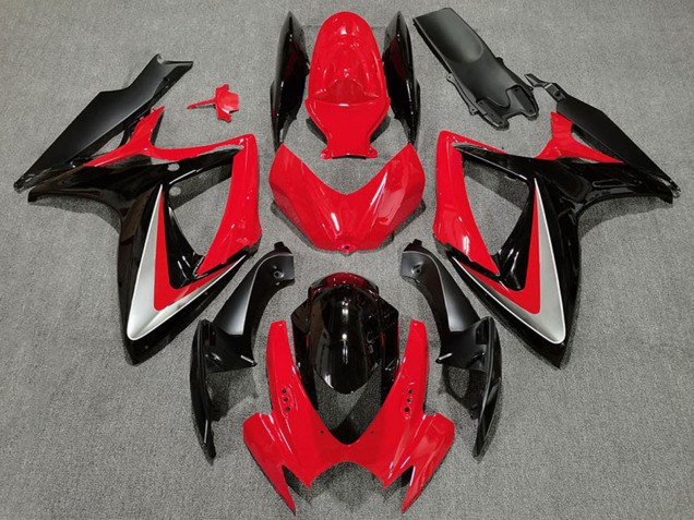 Carenados Moto Suzuki GSXR 600 / GSXR 750 2006-2007 - Rojo Gris Negro Brillante OEM Estilo Baratos