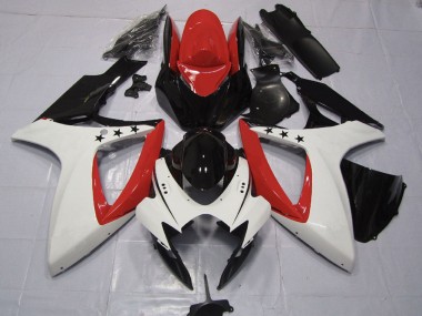 Carenados Moto Suzuki GSXR 600 / GSXR 750 2006-2007 - Rojo Blanco Negro Brillante Baratos