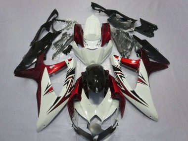 Carenados Moto Suzuki GSXR 600 / GSXR 750 2008-2010 - Blanco Rojo Negro Brillante Baratos