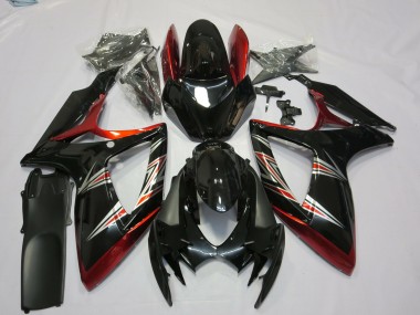 Carenados Moto Suzuki GSXR 600 / GSXR 750 2006-2007 - Rojo Negro Brillante Baratos