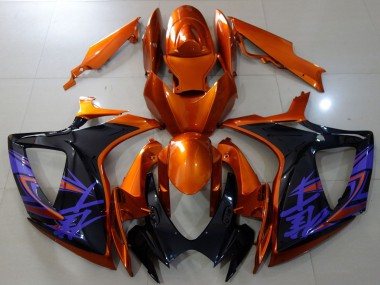 Carenados Moto Suzuki GSXR 600 / GSXR 750 2006-2007 - Naranja Negro Brillante Azul Baratos