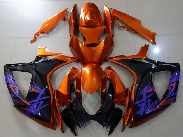 Carenados Moto Suzuki GSXR 600 / GSXR 750 2006-2007 - Naranja Negro Brillante Azul Baratos