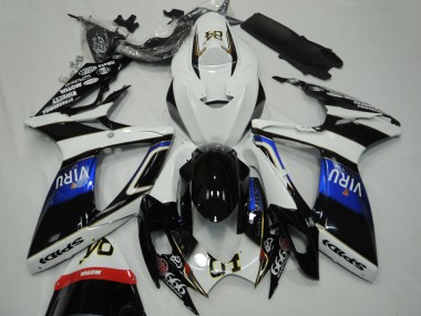 Carenados Moto Suzuki GSXR 600 / GSXR 750 2006-2007 - Blanco Azul Negro Brillante Viru Baratos