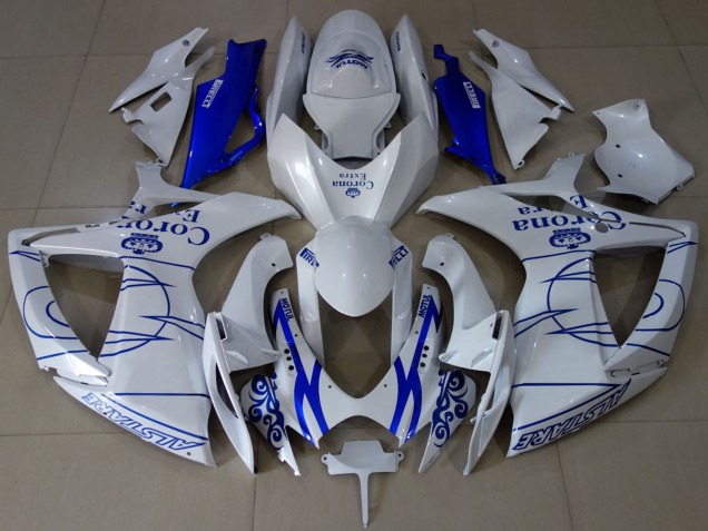 Carenados Moto Suzuki GSXR 600 / GSXR 750 2006-2007 - Blanco Azul Corona Alstare Baratos